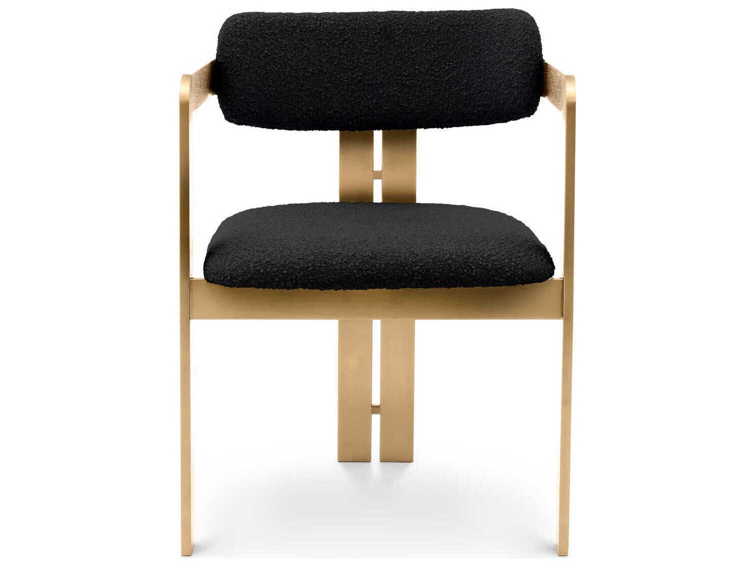 Eichholtz Donato Gold Upholstered Arm Dining Chair
