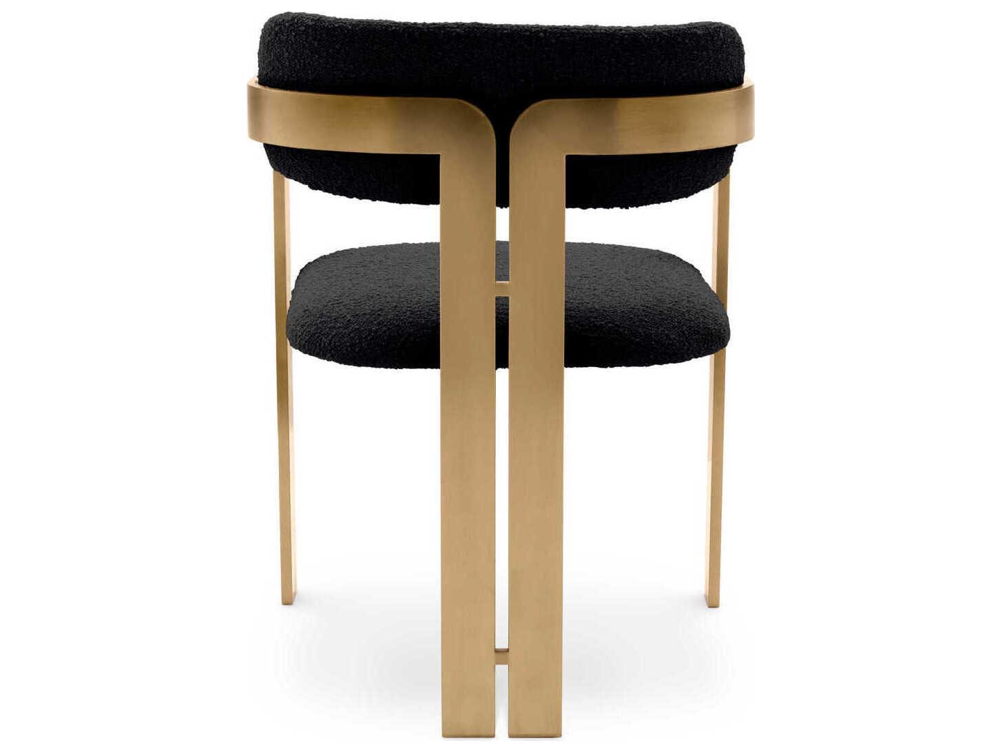 Eichholtz Donato Gold Upholstered Arm Dining Chair