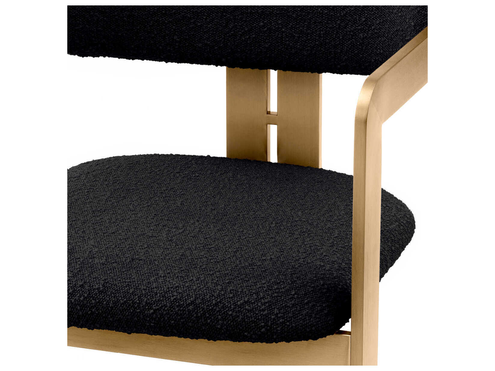 Eichholtz Donato Gold Upholstered Arm Dining Chair