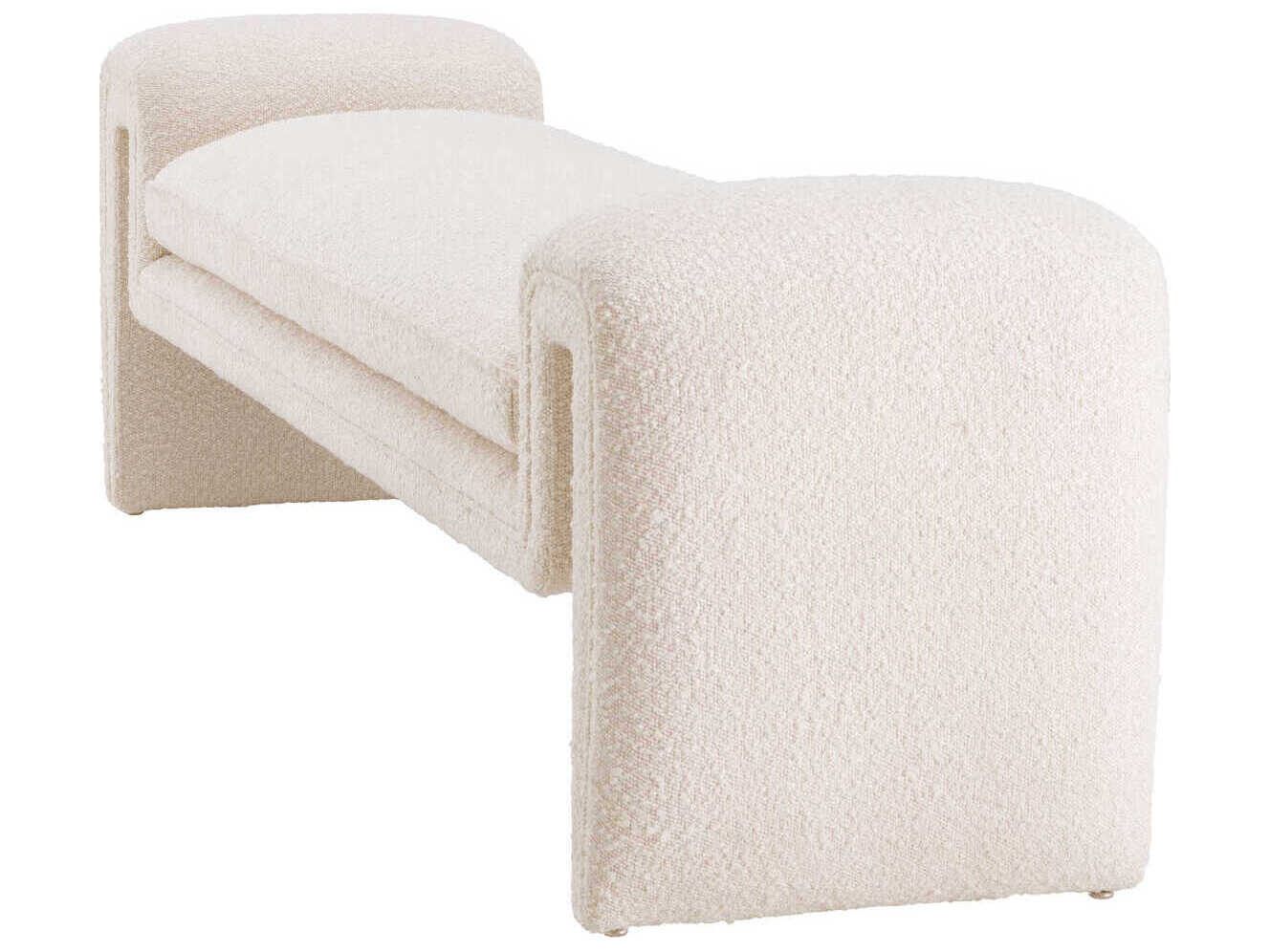 Eichholtz Tondo Boucle Cream Upholstered Accent Bench