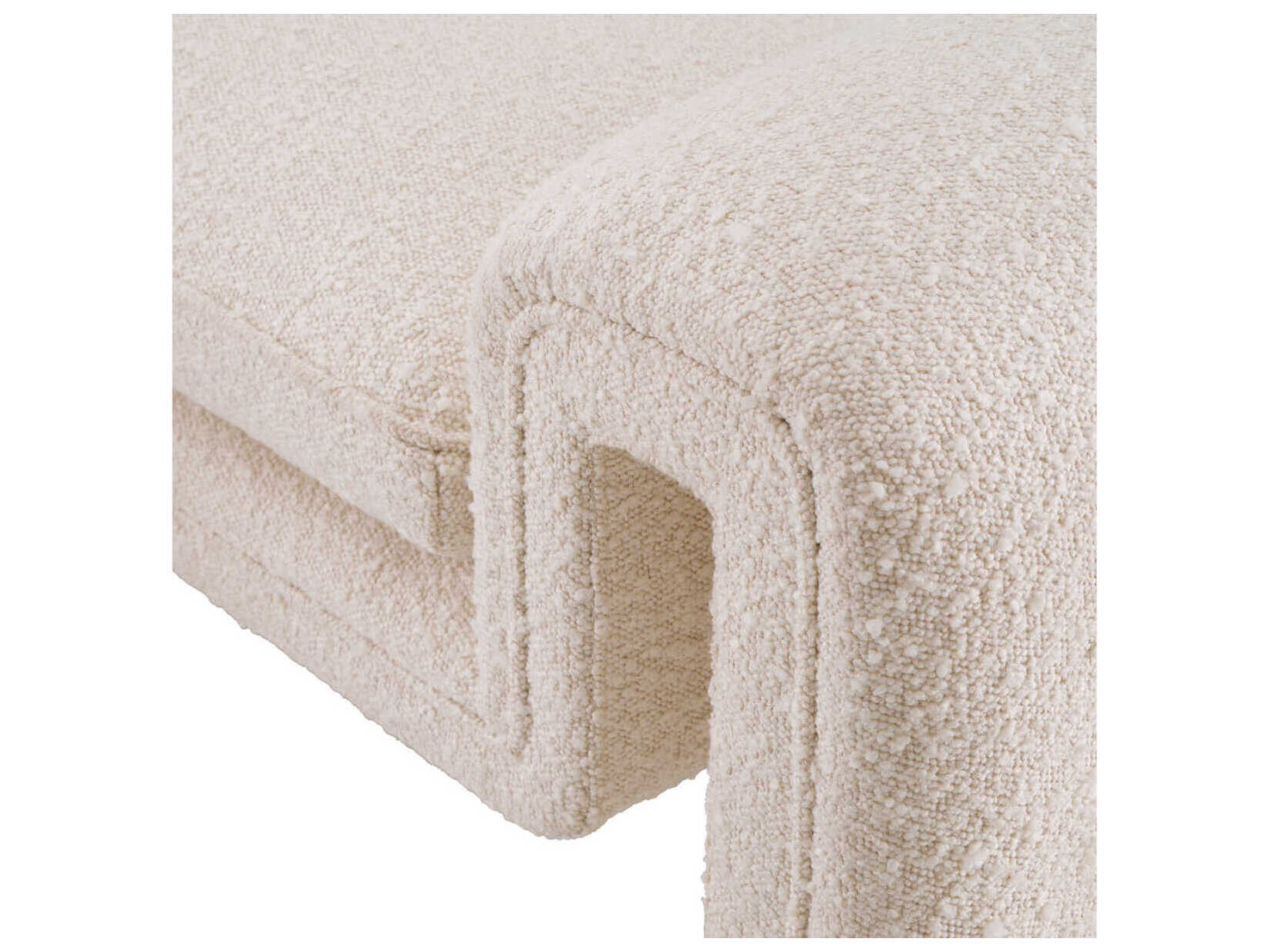 Eichholtz Tondo Boucle Cream Upholstered Accent Bench