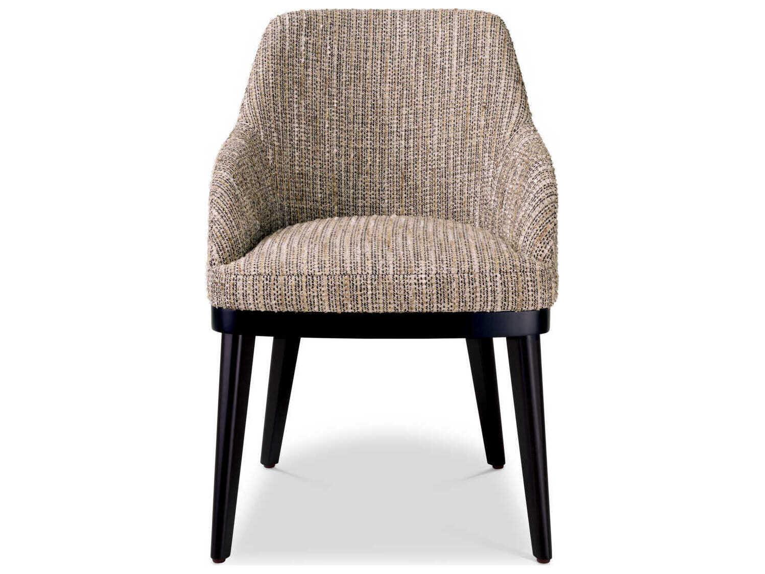 Eichholtz Costa Beige Upholstered Arm Dining Chair