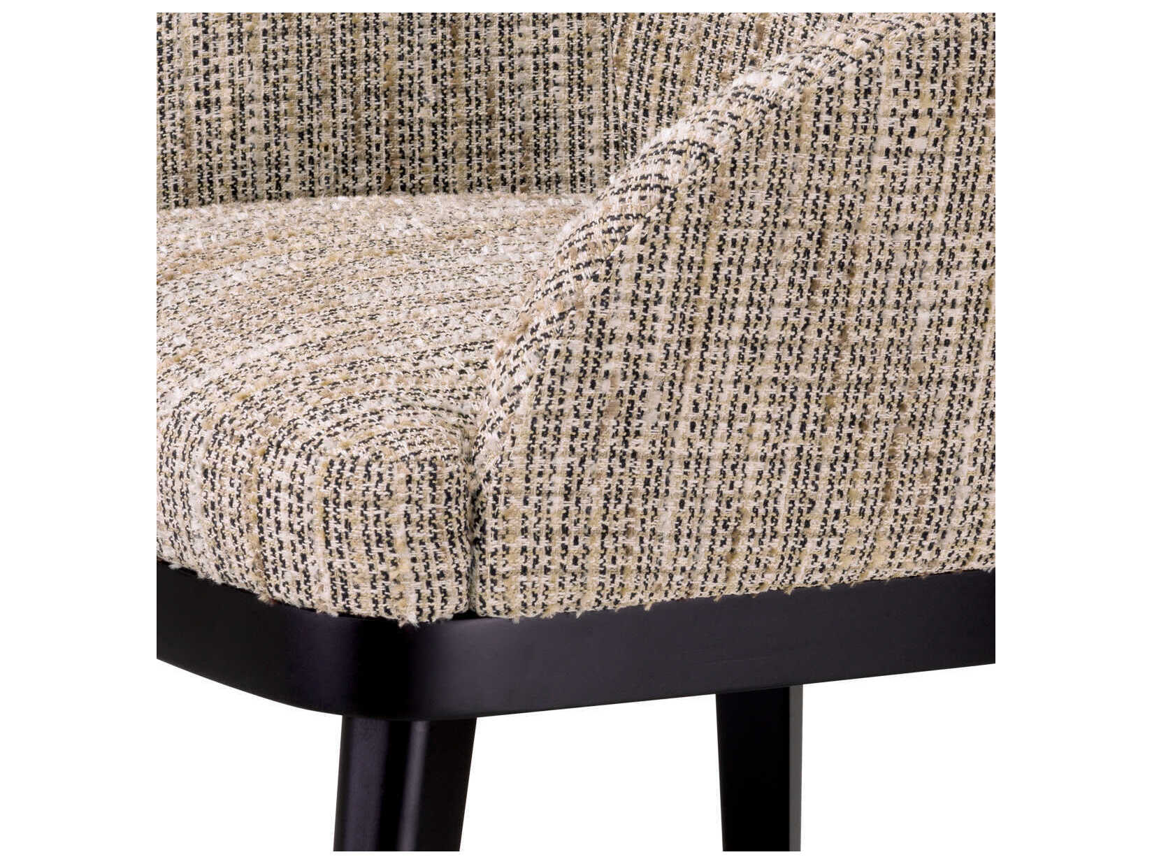 Eichholtz Costa Beige Upholstered Arm Dining Chair