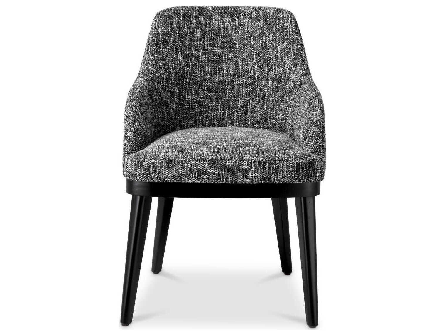 Eichholtz Costa Black Upholstered Arm Dining Chair