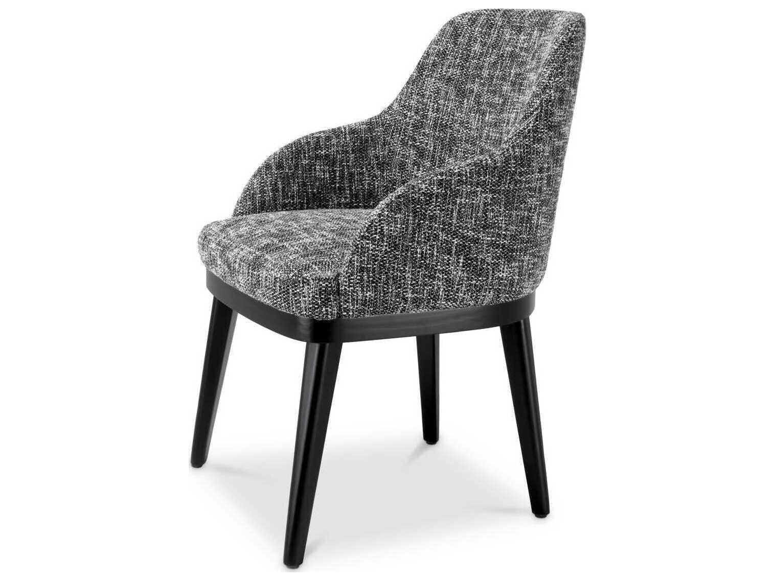 Eichholtz Costa Black Upholstered Arm Dining Chair