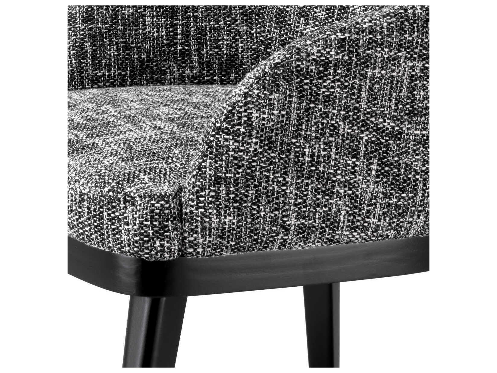Eichholtz Costa Black Upholstered Arm Dining Chair