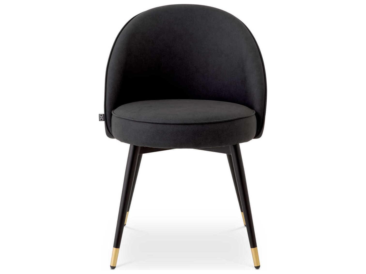 Eichholtz Cooper Black Faux Leather Armless Dining Chair Set of 2