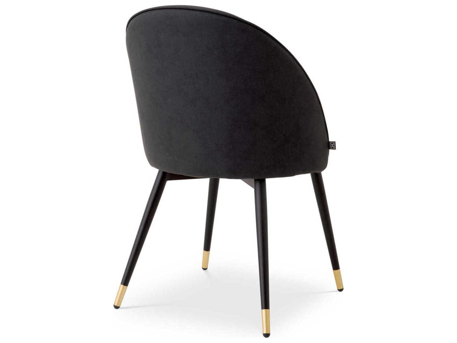 Eichholtz Cooper Black Faux Leather Armless Dining Chair Set of 2