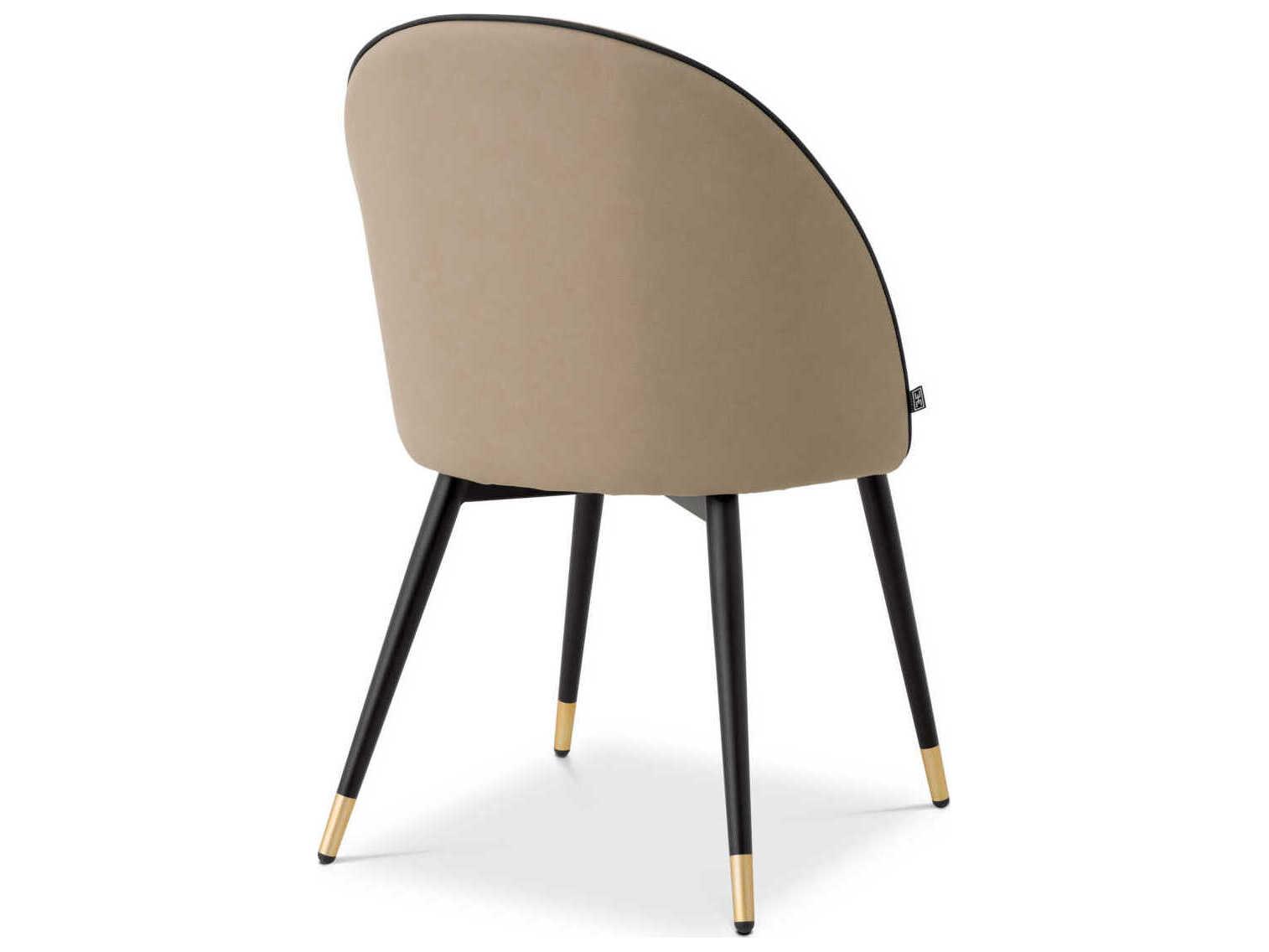 Eichholtz Cooper Beige Faux Leather Armless Dining Chair Set of 2