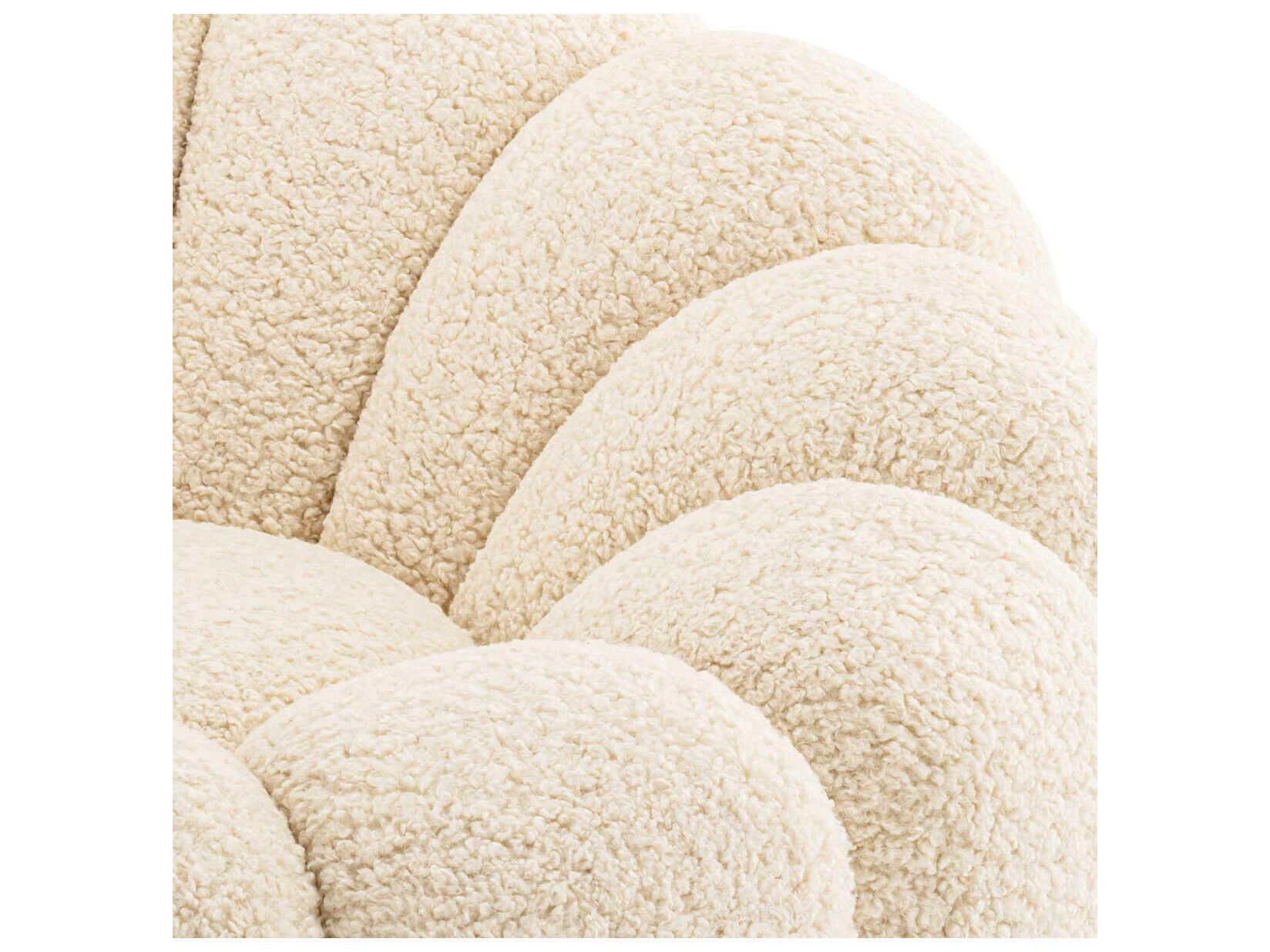 Eichholtz Mello Swivel Cream Faux Leather Accent Chair