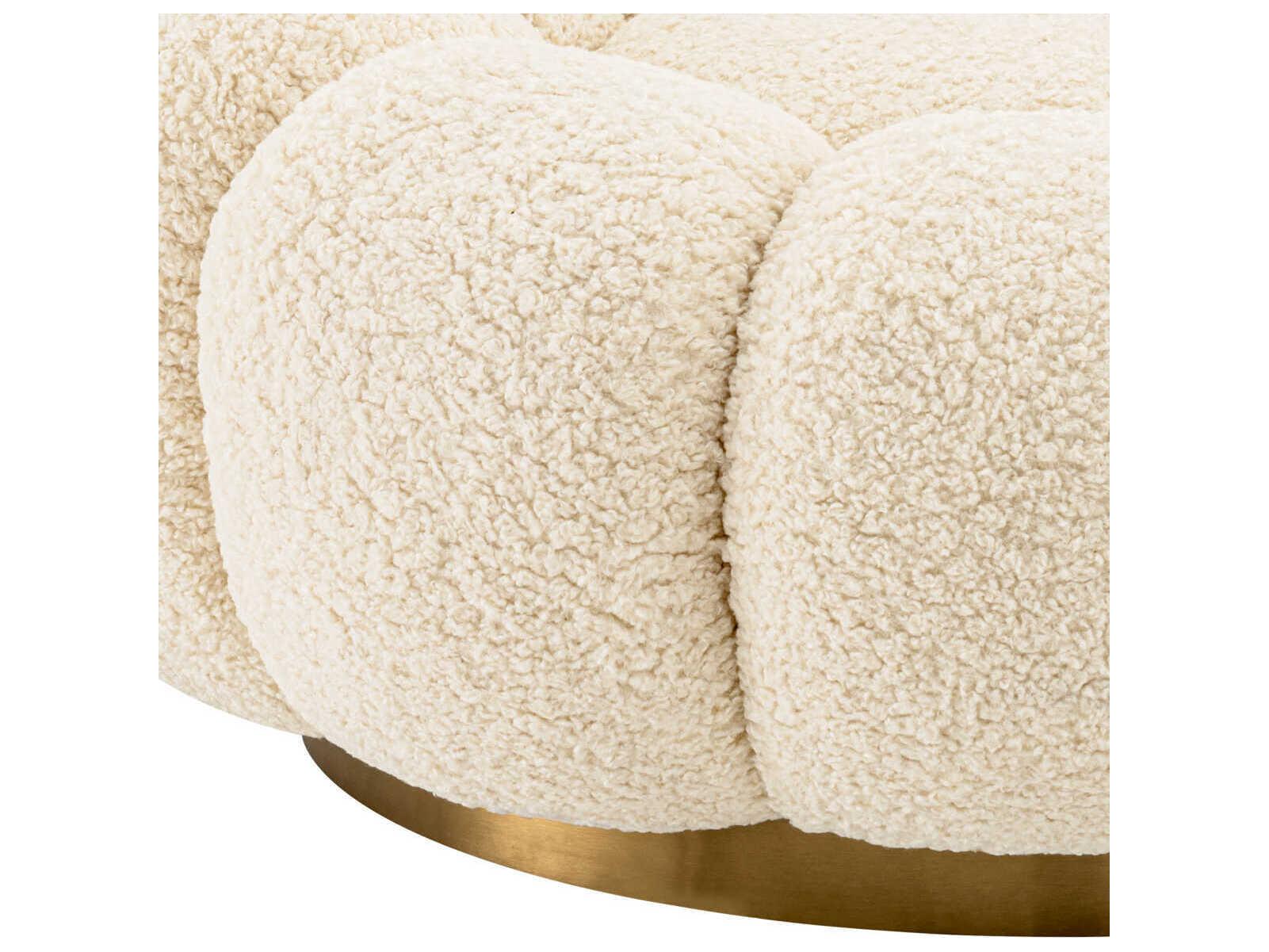 Eichholtz Mello Swivel Cream Faux Leather Accent Chair