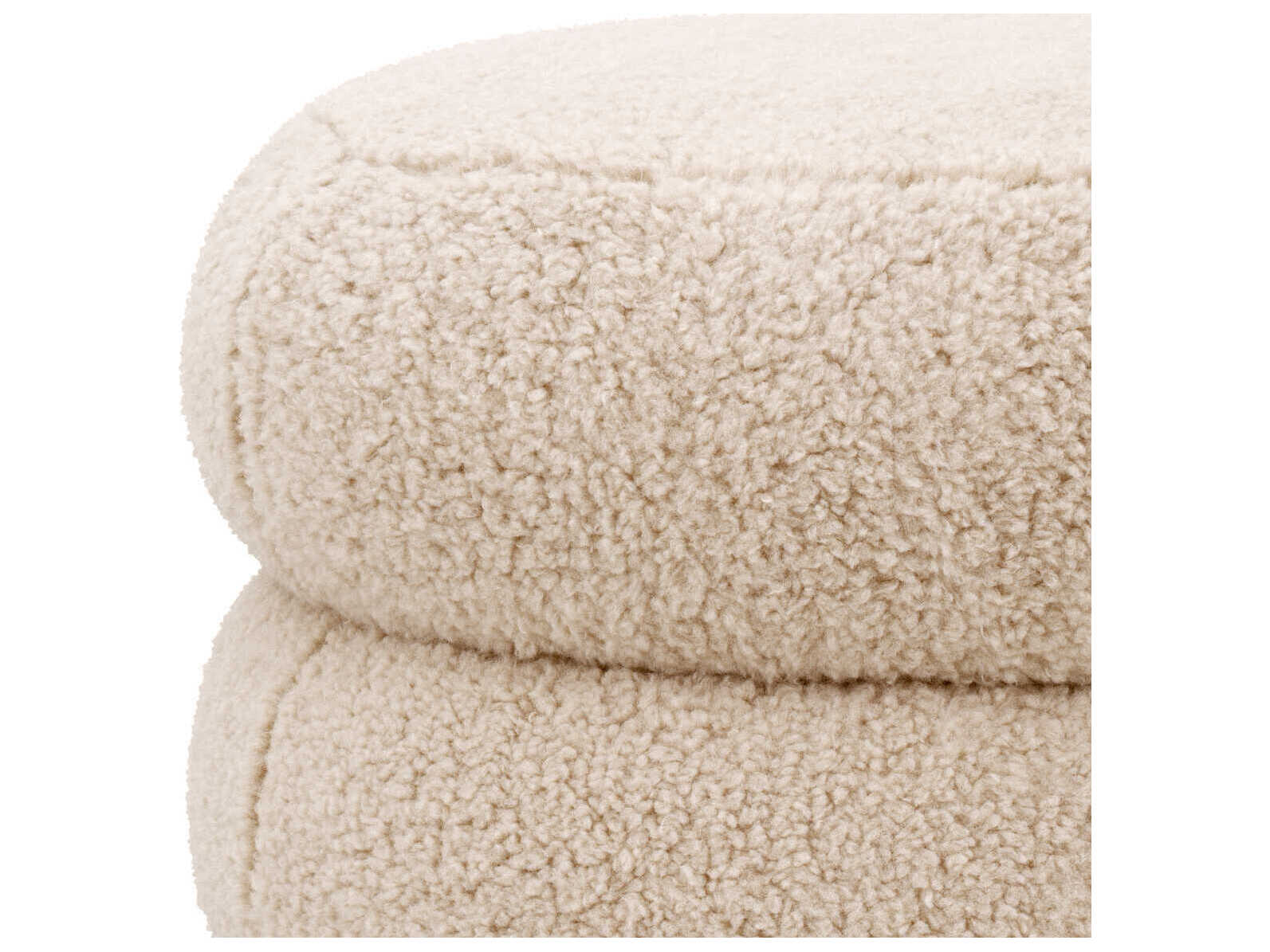 Eichholtz Tulum Brisbane Cream Black Feet Upholstered Accent Stool