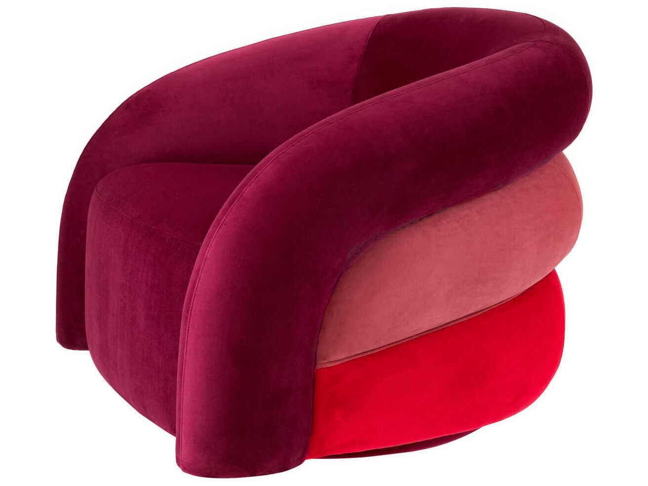 Eichholtz Novelle Swivel Burgundy Velvet Accent Chair