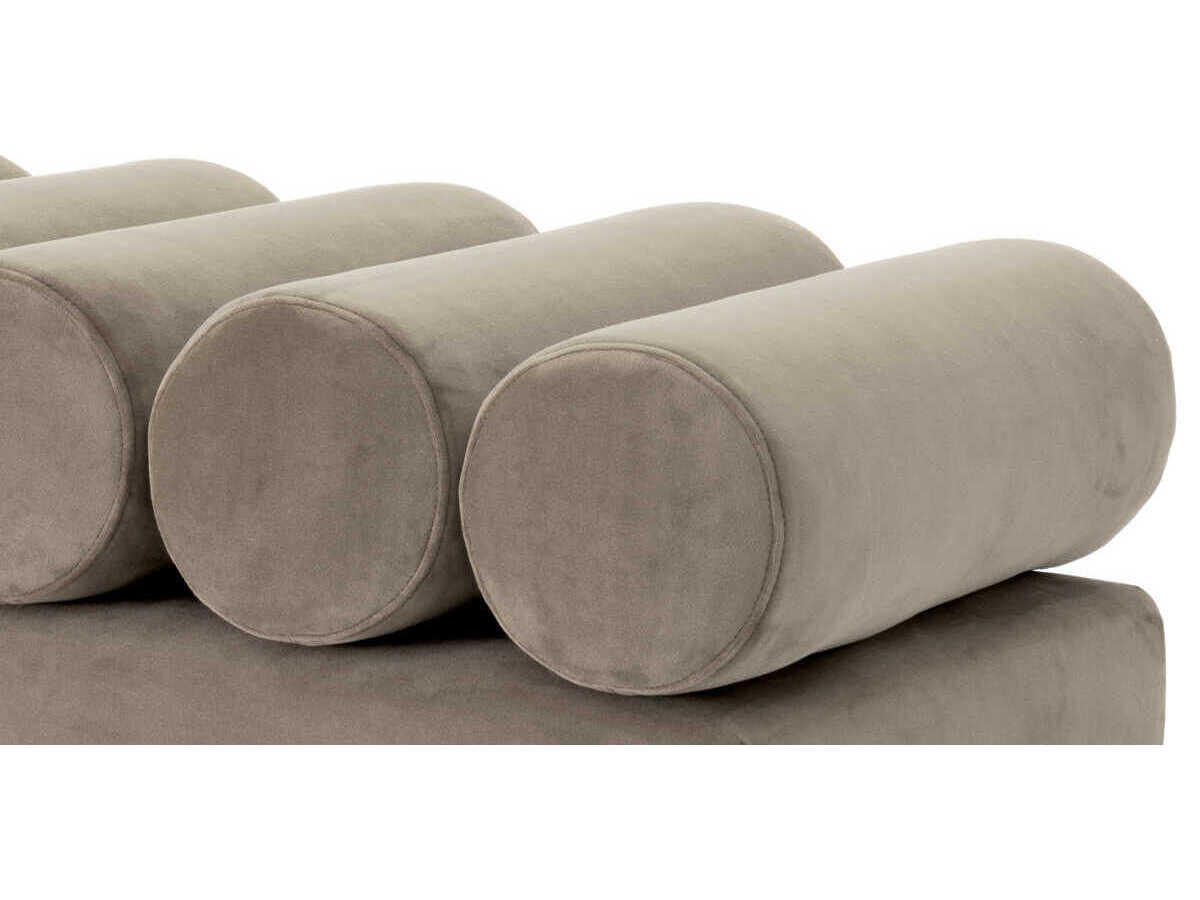 Eichholtz Oxley Gray Velvet Upholstered Accent Bench