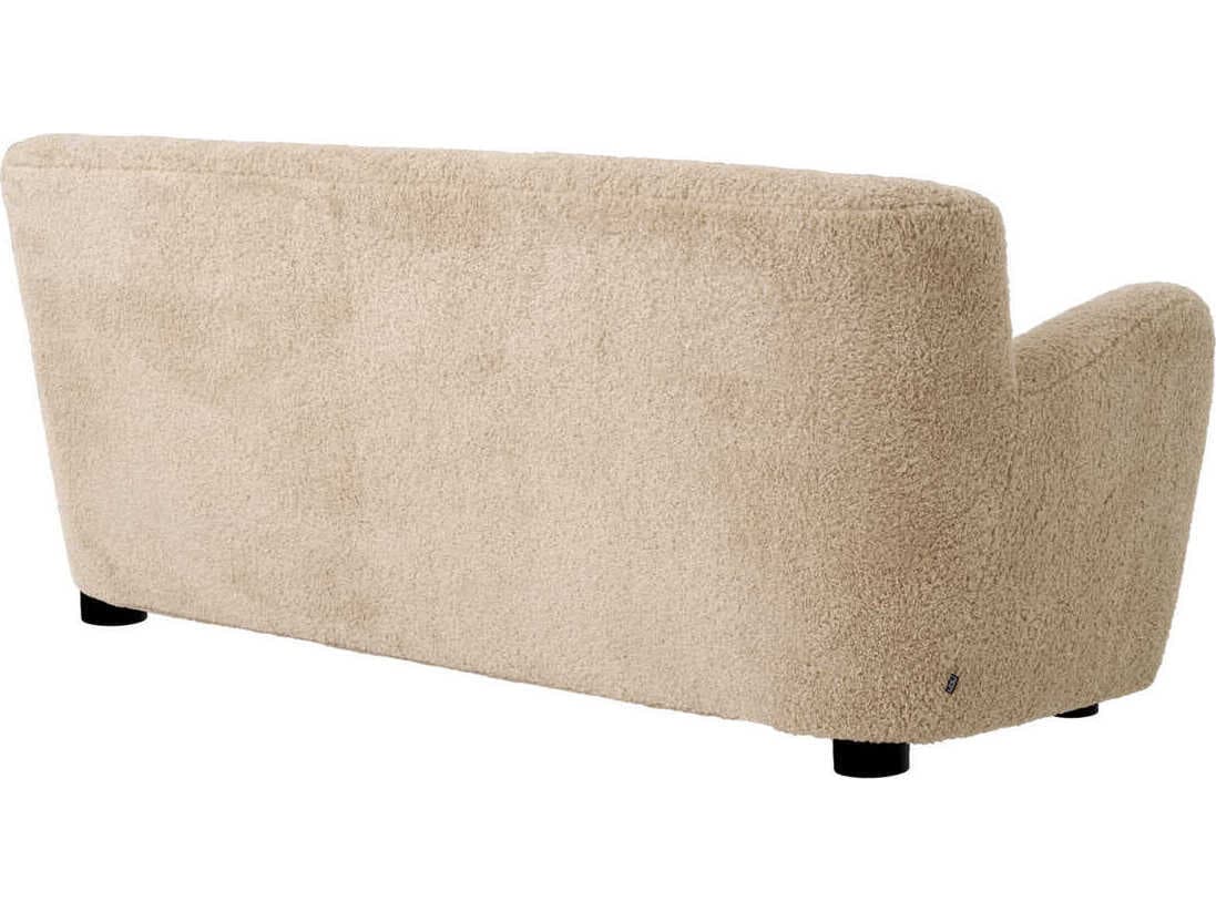 Eichholtz Bixby Canberra Sand Black Feet Beige Upholstered Sofa