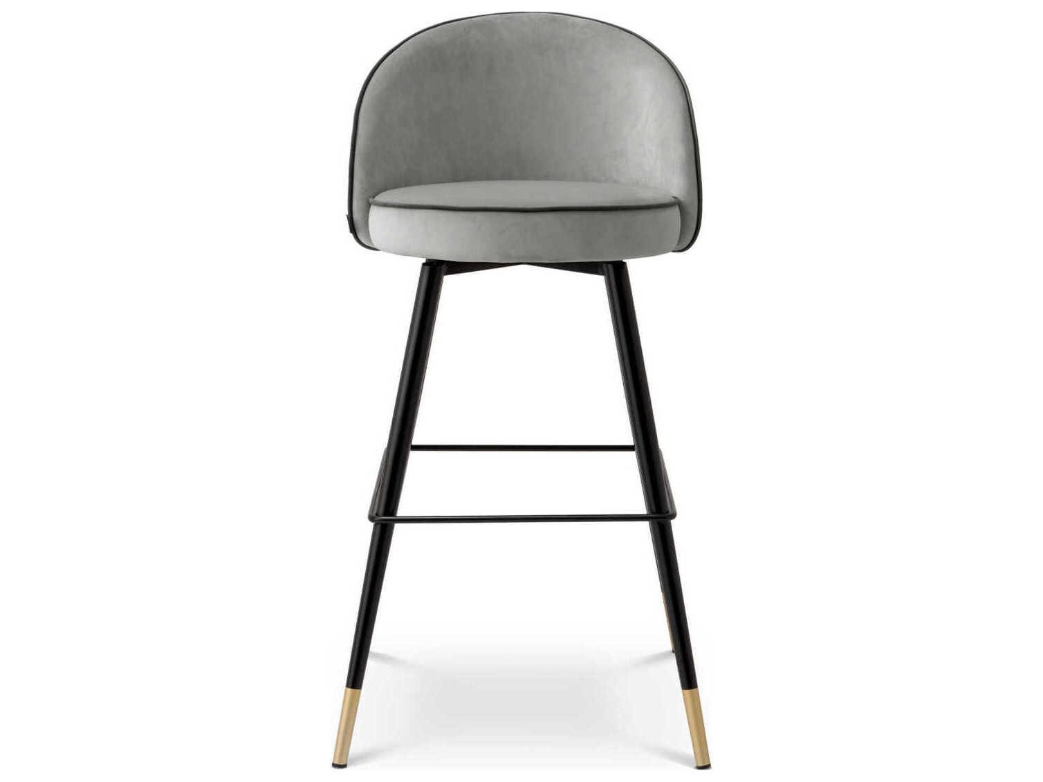 Eichholtz Cooper Velvet Upholstered Swivel Bar Stool Set of 2