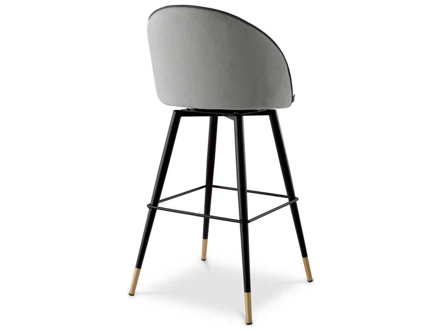 Eichholtz Cooper Velvet Upholstered Swivel Bar Stool Set of 2