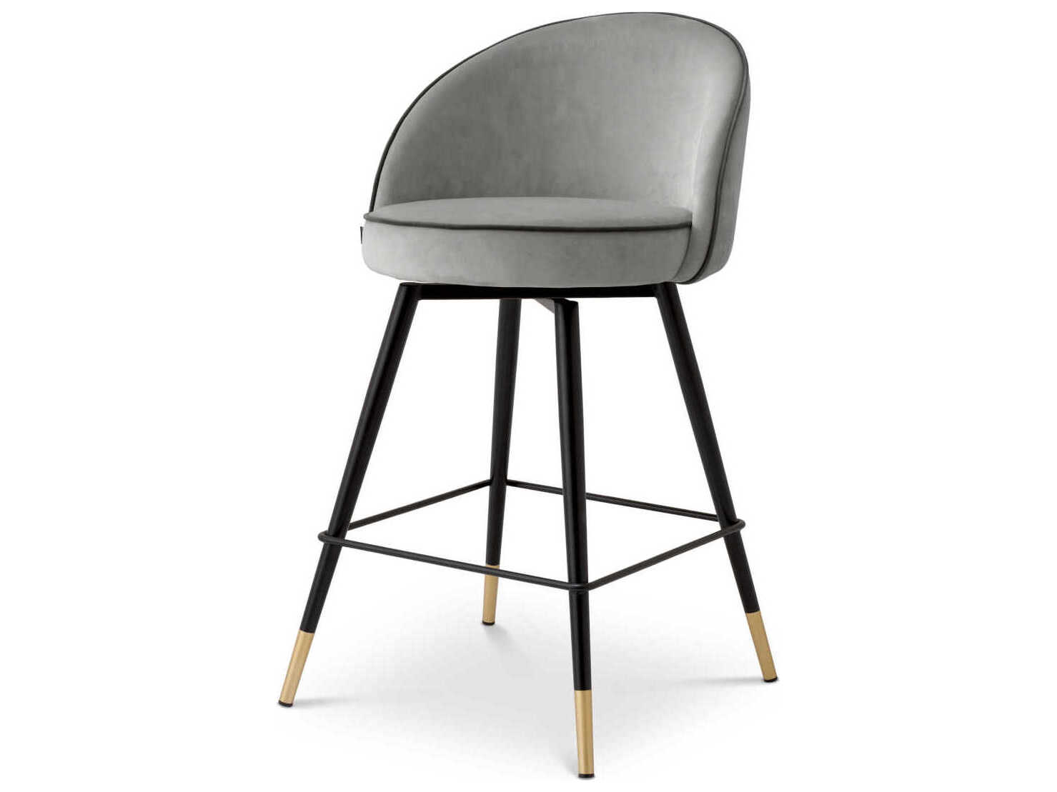 Eichholtz Cooper Velvet Upholstered Swivel Counter Stool Set of 2