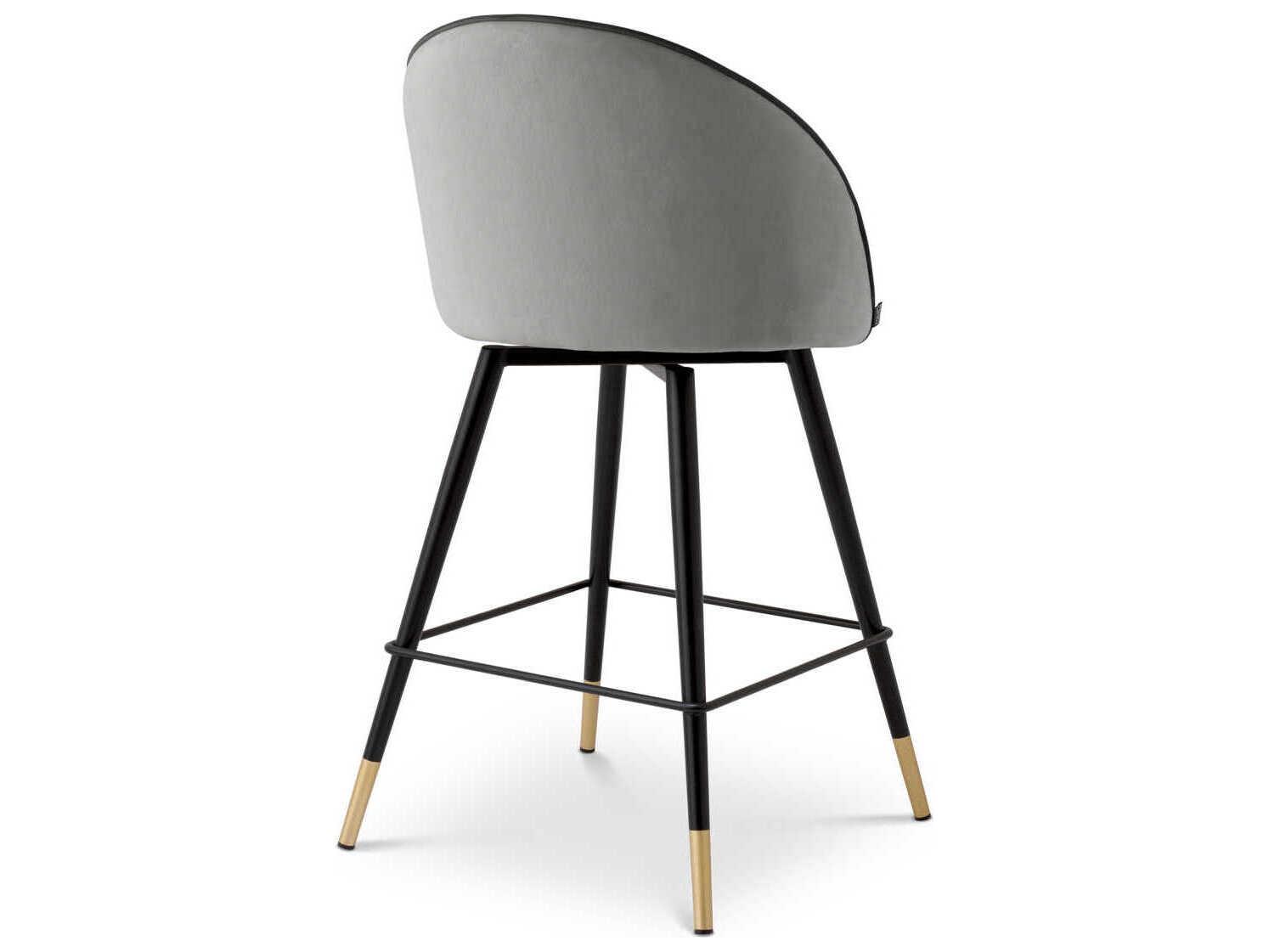 Eichholtz Cooper Velvet Upholstered Swivel Counter Stool Set of 2