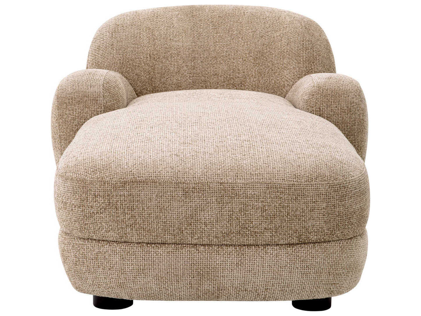 Eichholtz Chaise Lyssa Sand Black Feet Beige Upholstered