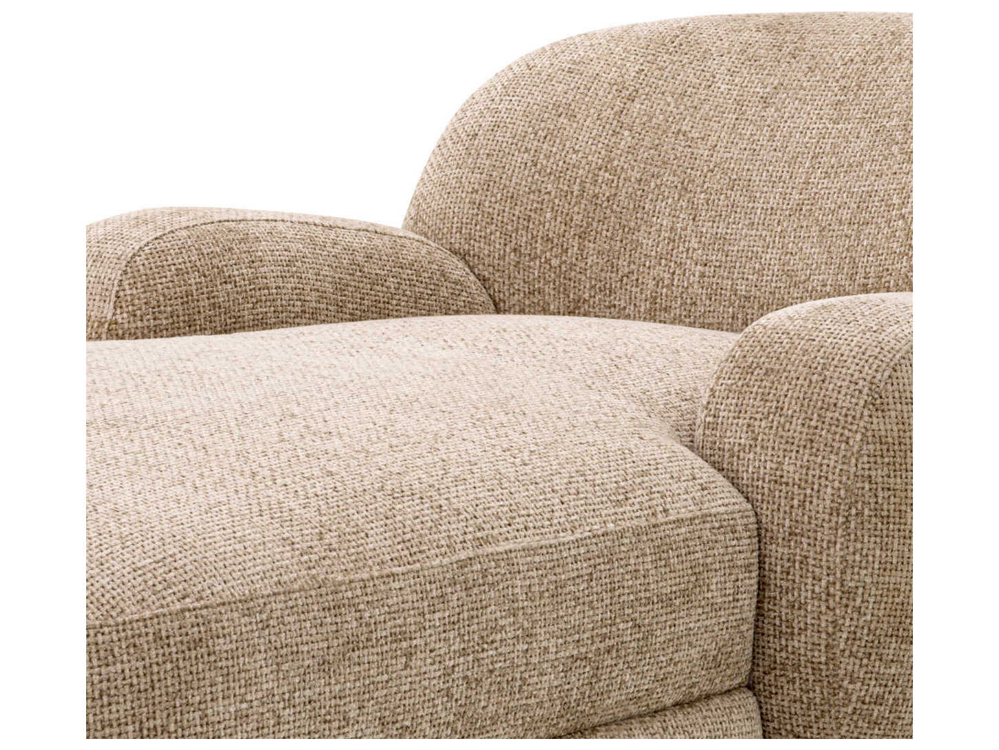 Eichholtz Chaise Lyssa Sand Black Feet Beige Upholstered