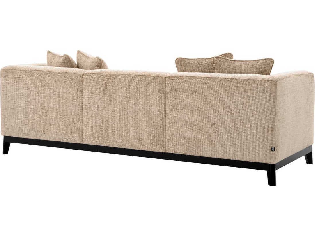 Eichholtz Corso Lyssa Sand Black Base Beige Upholstered Sofa