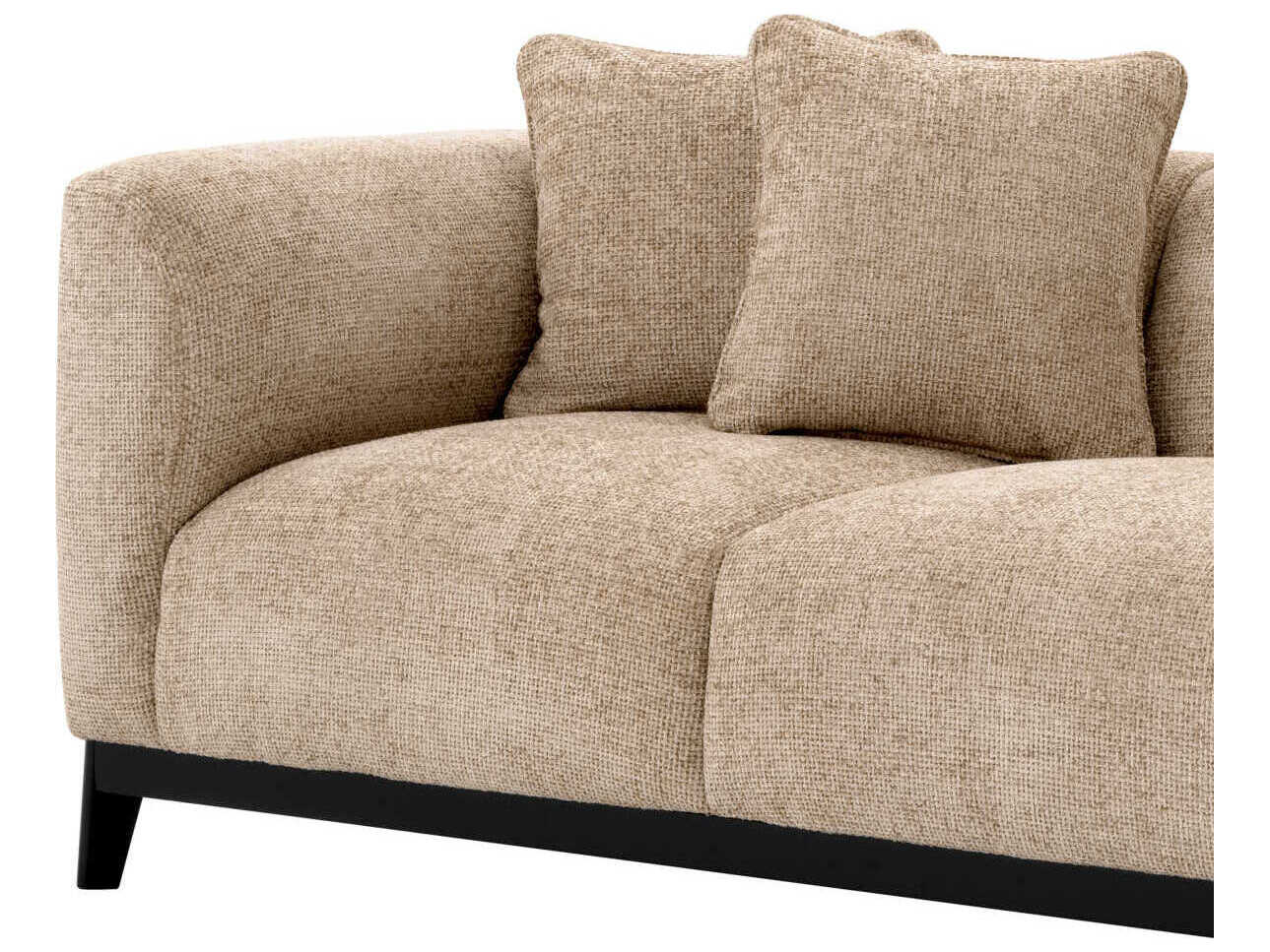 Eichholtz Corso Lyssa Sand Black Base Beige Upholstered Sofa
