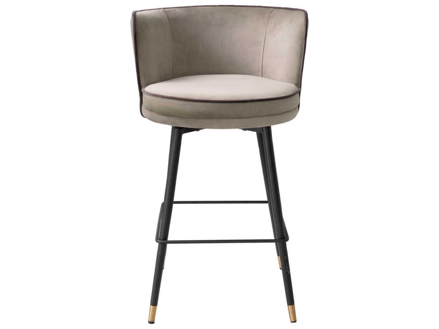 Eichholtz Grenada Velvet Upholstered Swivel Counter Stool