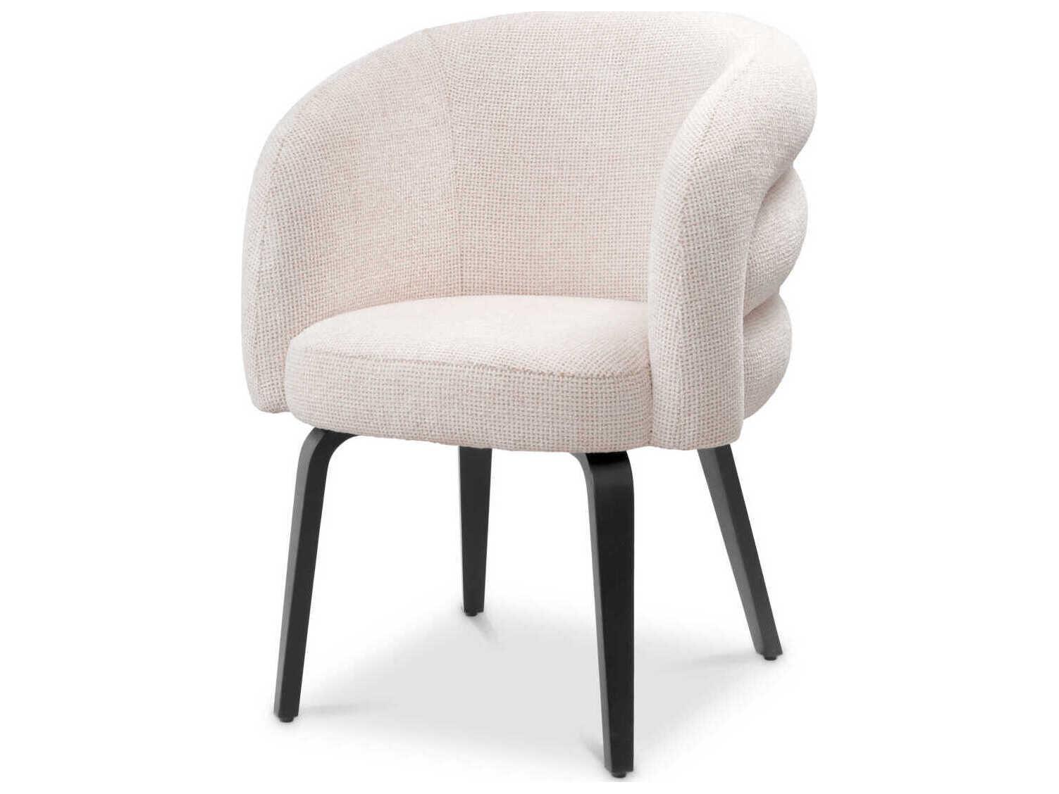 Eichholtz Novelle Black Upholstered Arm Dining Chair