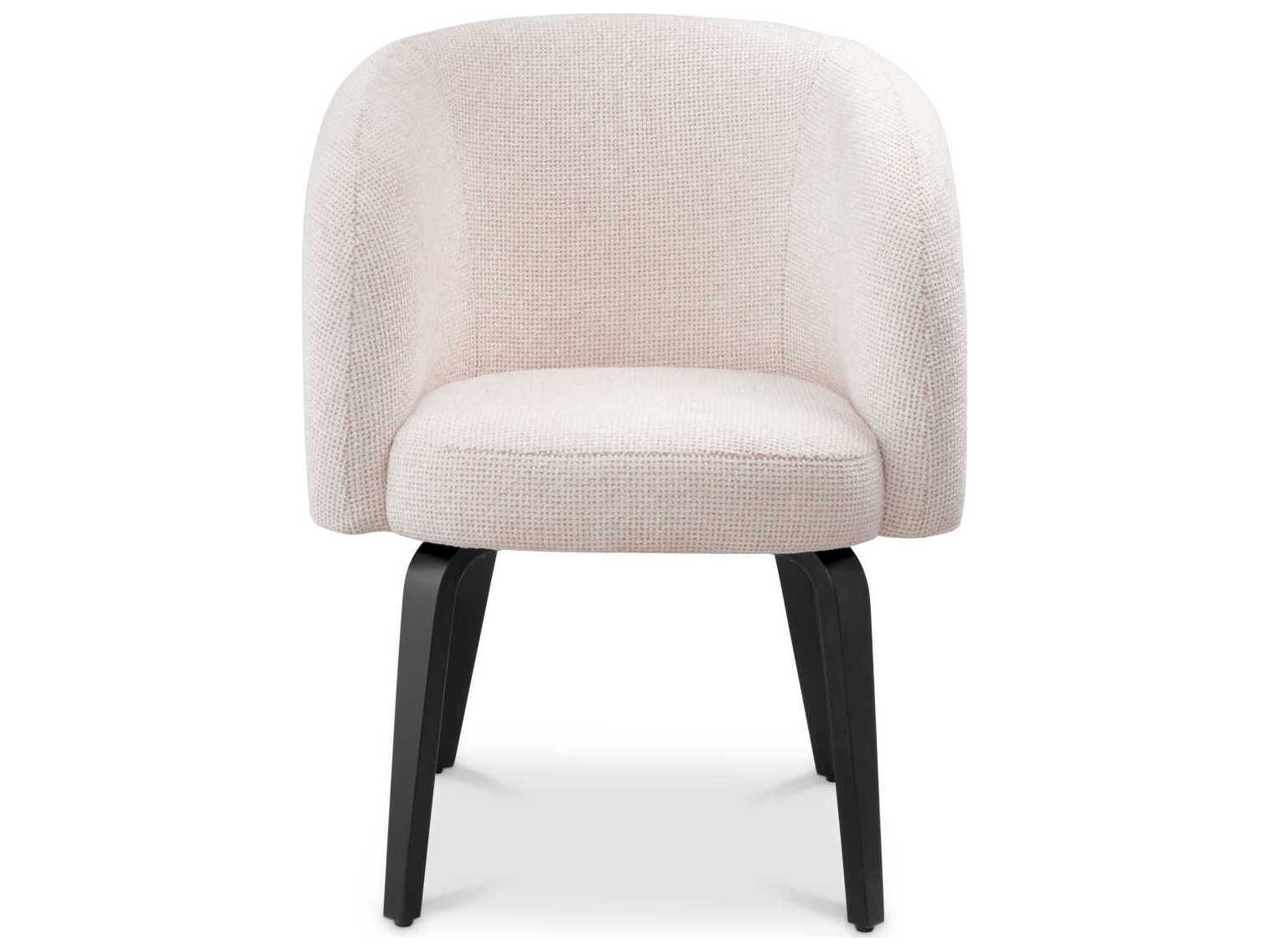 Eichholtz Novelle Black Upholstered Arm Dining Chair