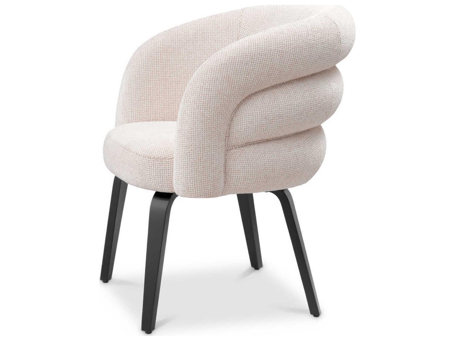 Eichholtz Novelle Black Upholstered Arm Dining Chair