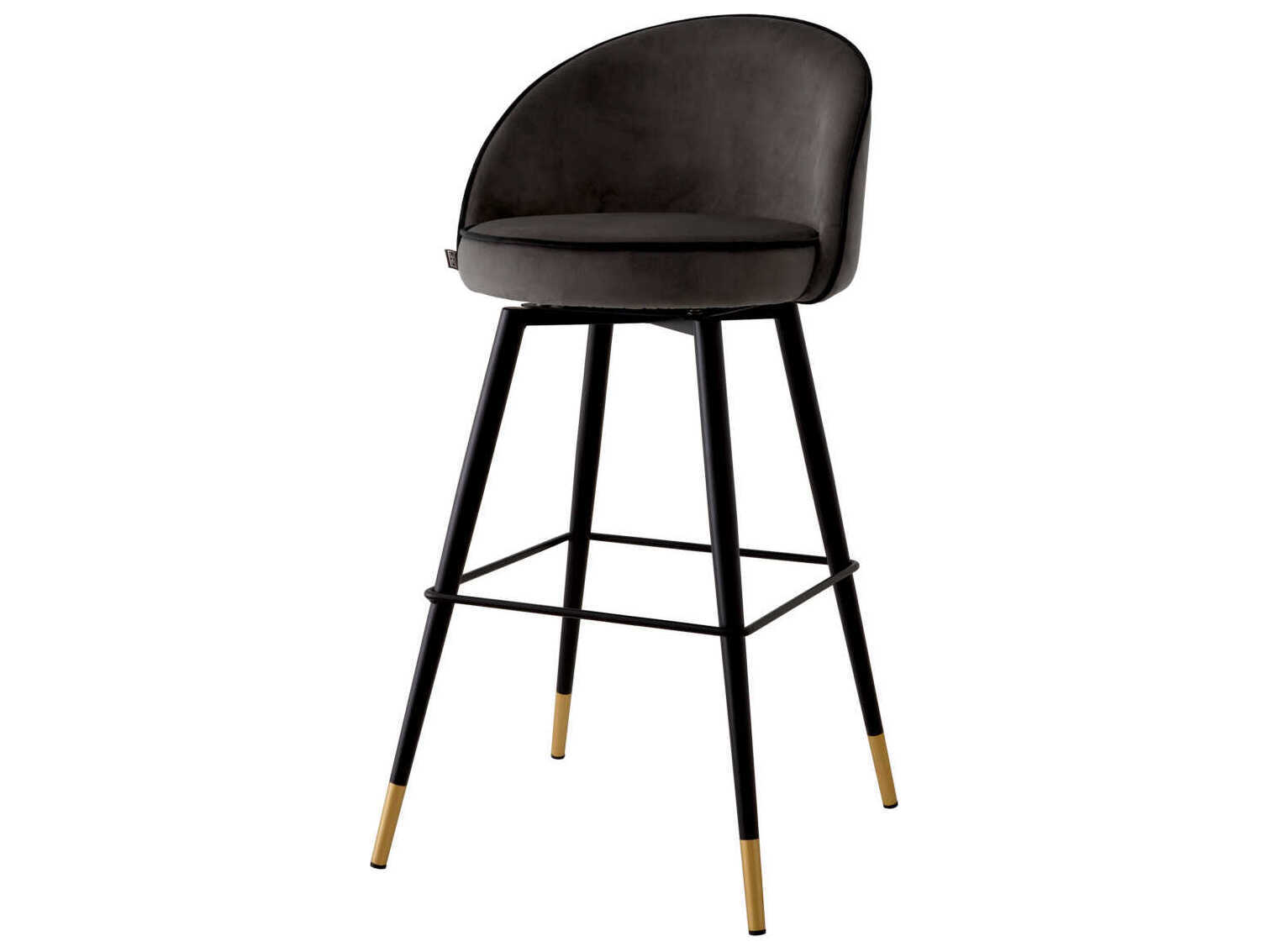 Eichholtz Cooper Velvet Upholstered Swivel Bar Stool Set of 2