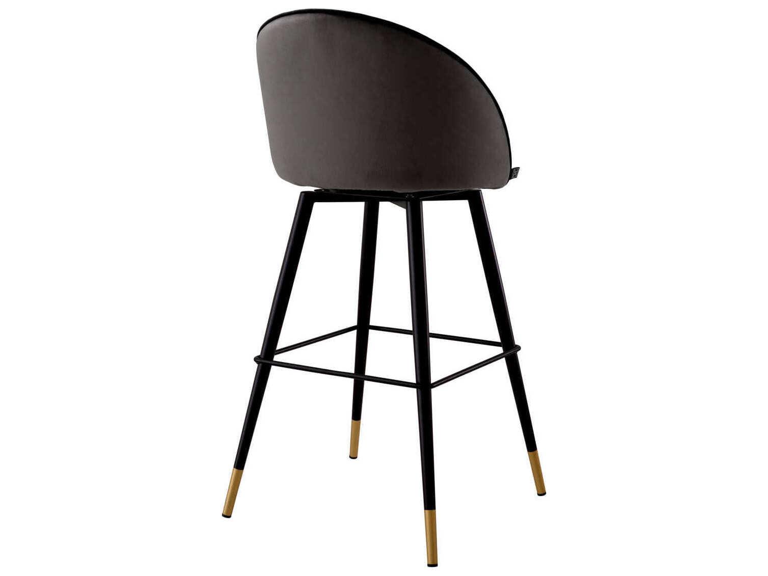 Eichholtz Cooper Velvet Upholstered Swivel Bar Stool Set of 2