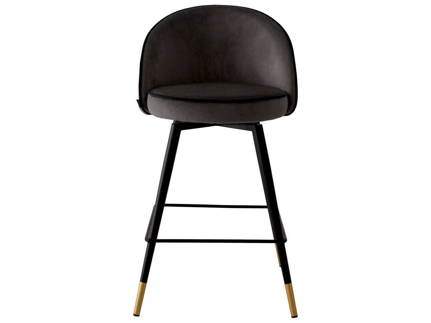 Eichholtz Cooper Velvet Upholstered Swivel Counter Stool Set of 2