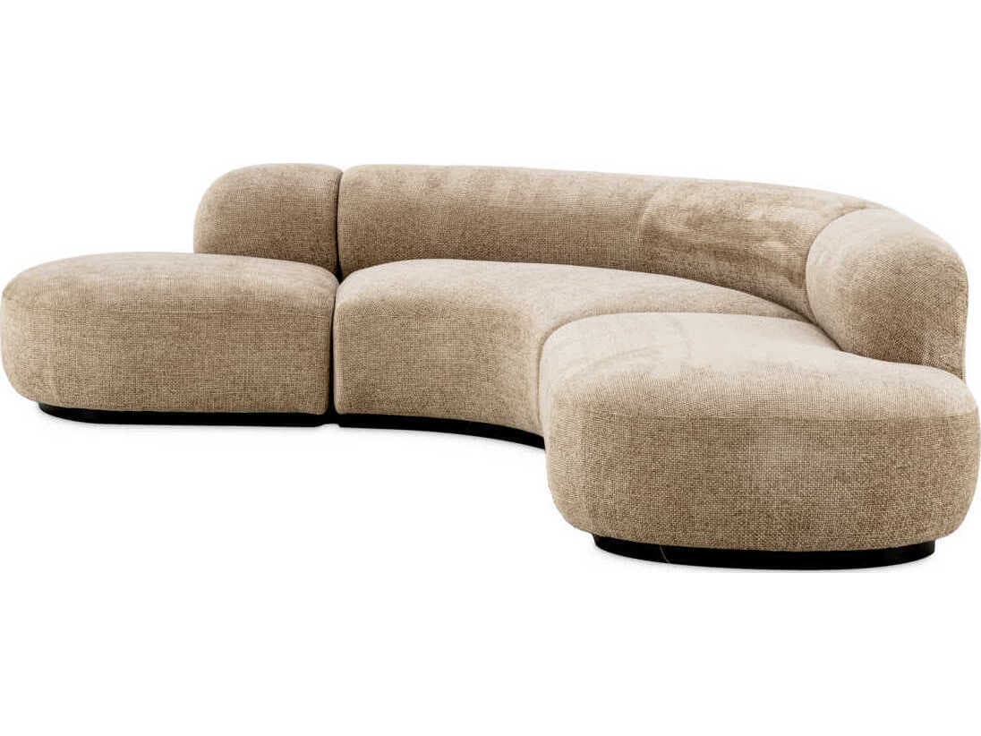 Eichholtz Bjorn Boucle Cream Black Base Beige Upholstered Modular