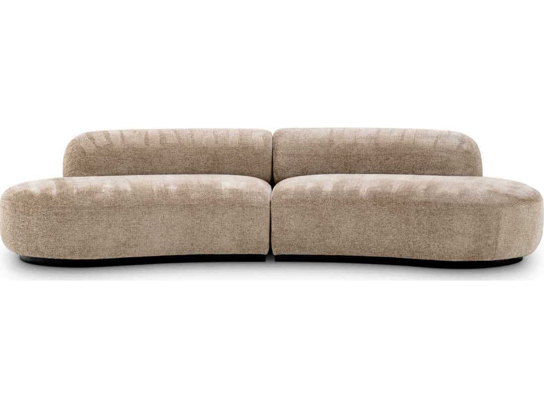 Eichholtz Bjorn Boucle Cream Black Base Beige Upholstered Sofa