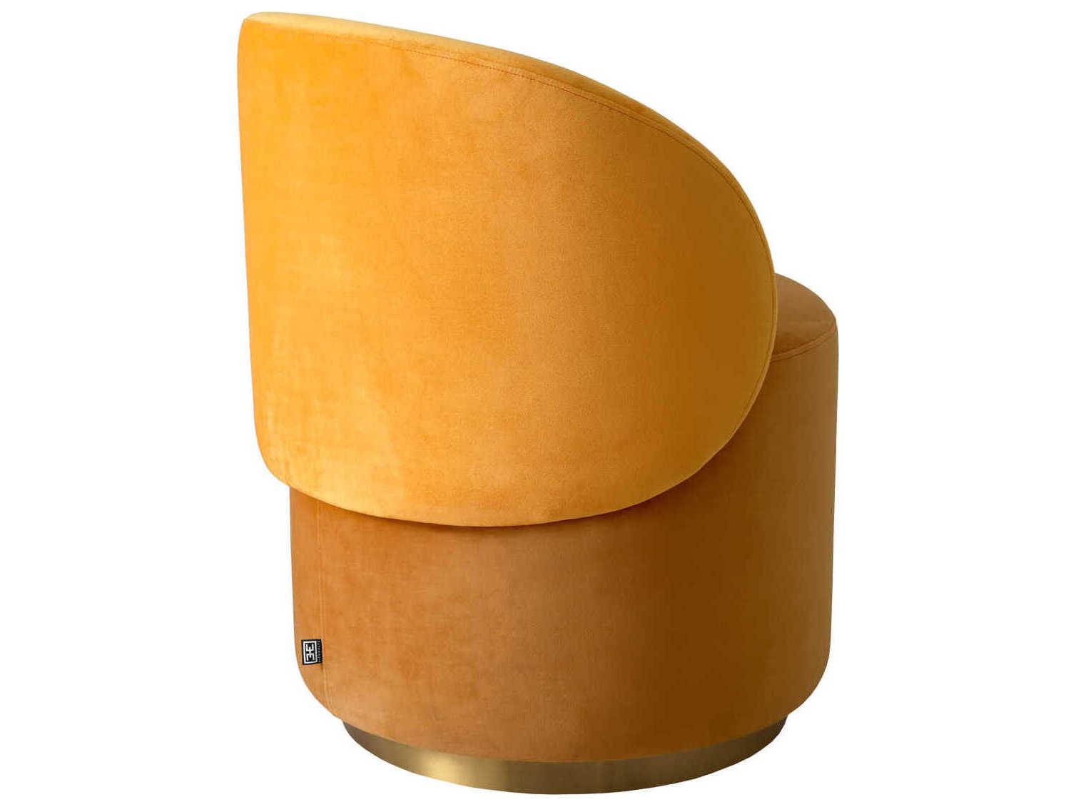 Eichholtz Greer Yellow Velvet Upholstered Armless Dining Chair