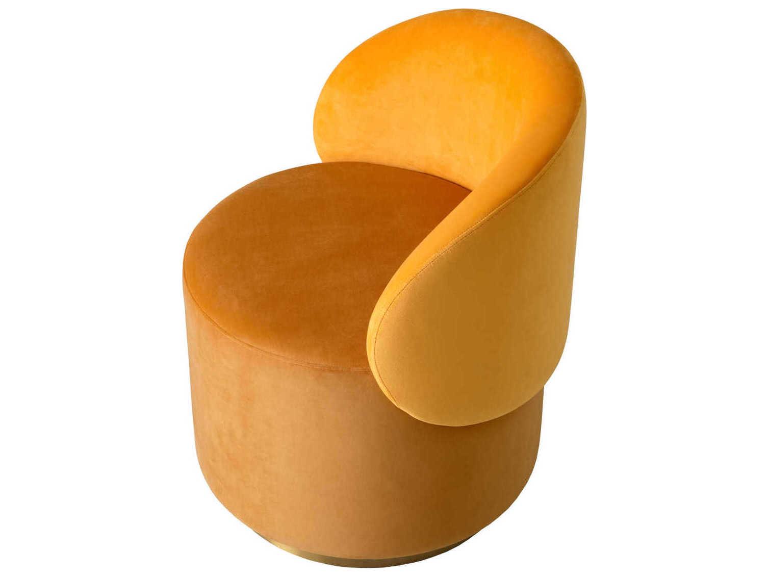 Eichholtz Greer Yellow Velvet Upholstered Armless Dining Chair