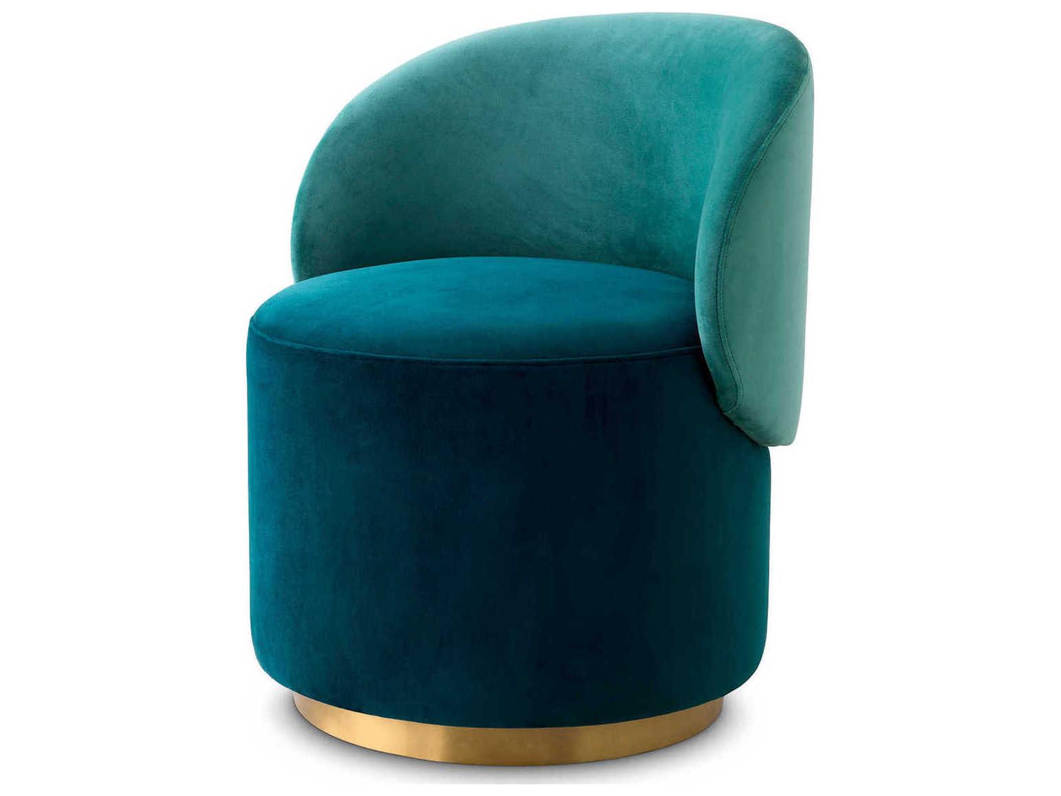 Eichholtz Greer Green Velvet Upholstered Armless Dining Chair