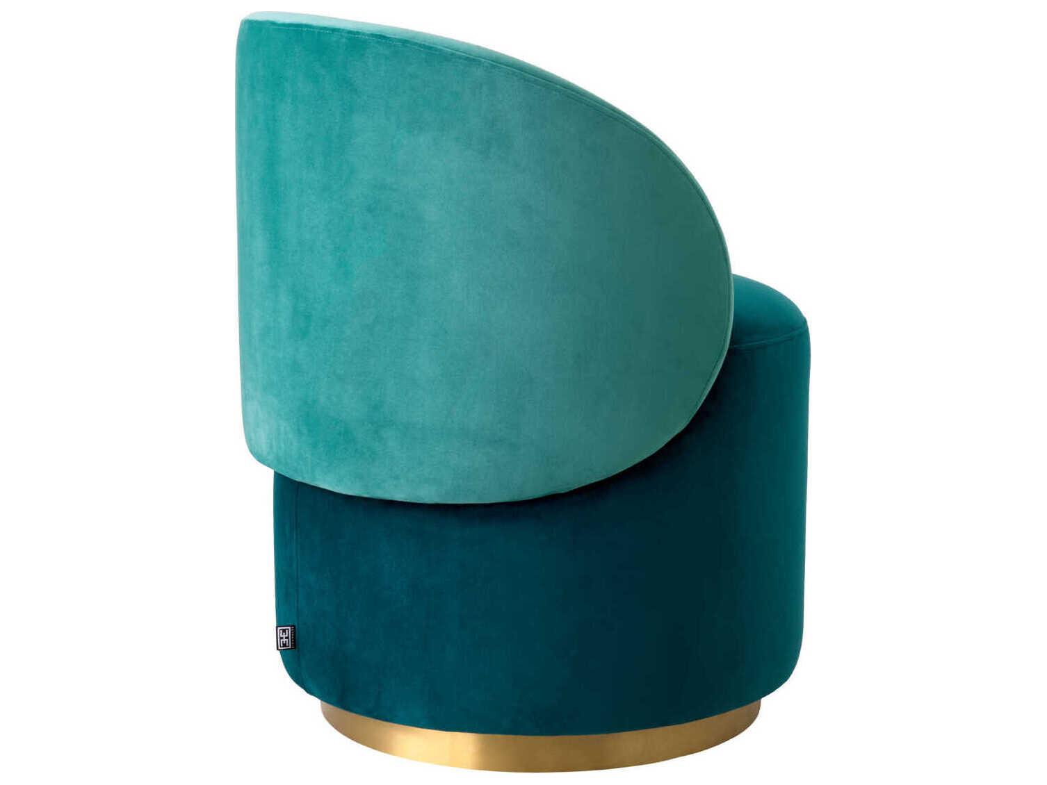 Eichholtz Greer Green Velvet Upholstered Armless Dining Chair