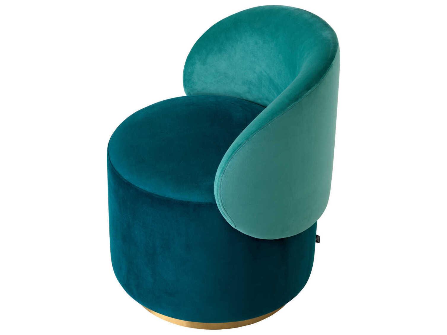 Eichholtz Greer Green Velvet Upholstered Armless Dining Chair