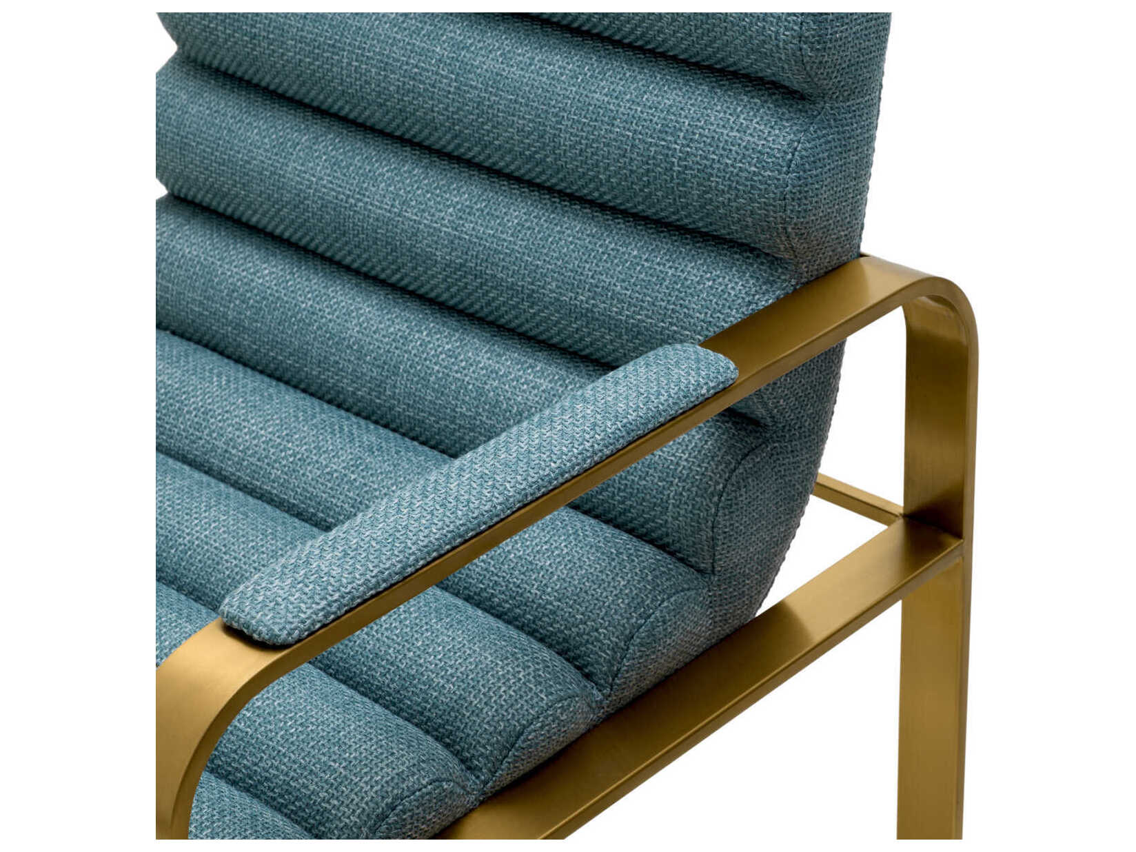 Eichholtz Olsen Brushed Brass Scalea Blue Upholstered Counter Stool