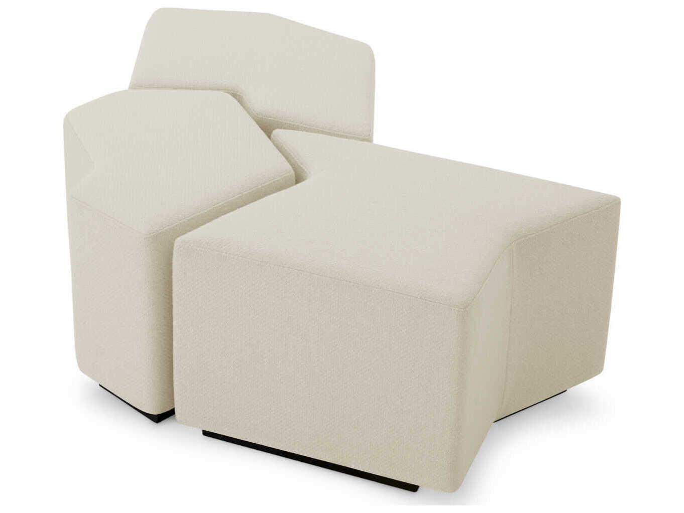 Eichholtz Filbert Reve Cream Upholstered Accent Stool Set of 3