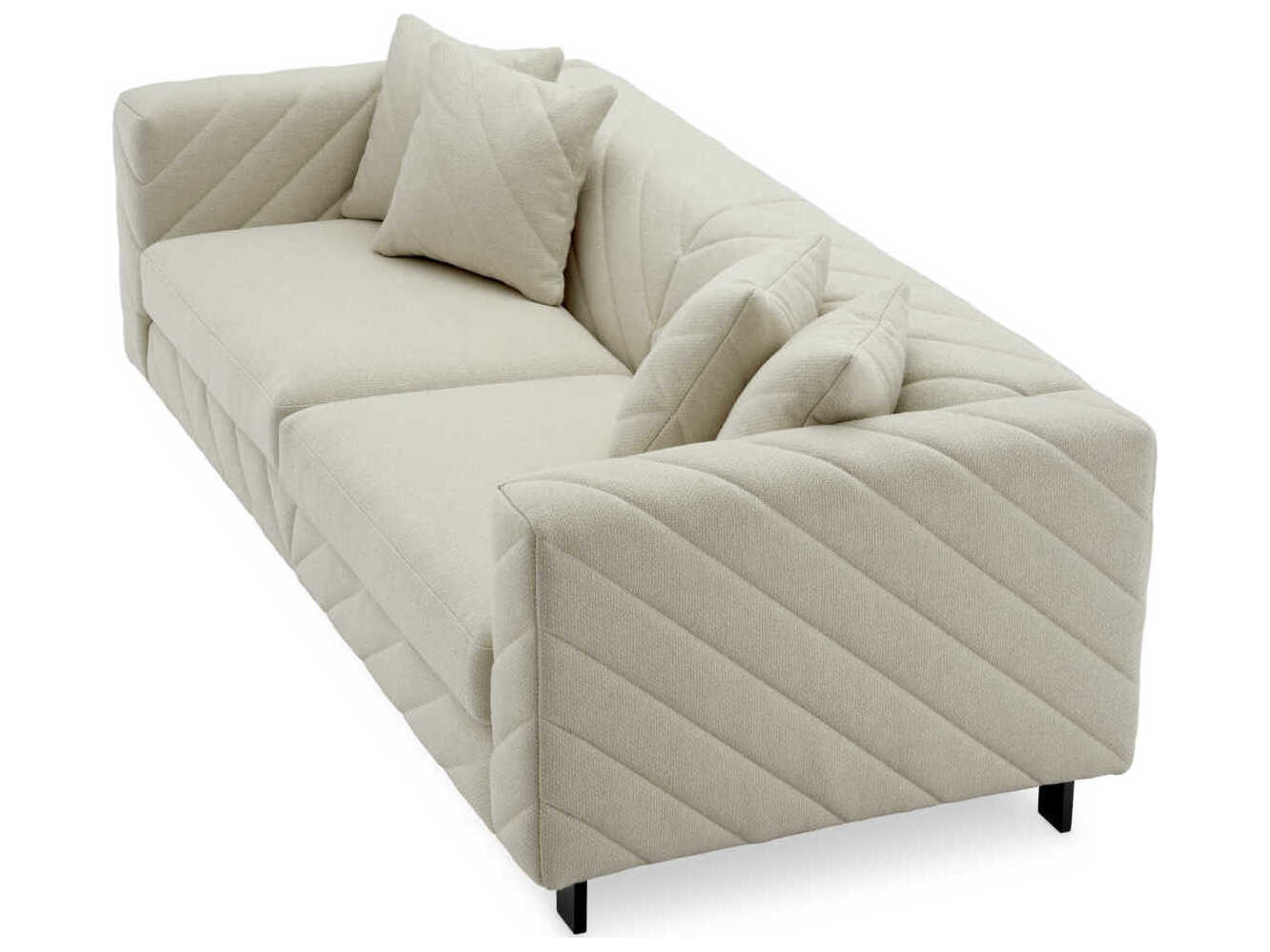 Eichholtz Avellino Reve Cream Black Feet Upholstered Sofa