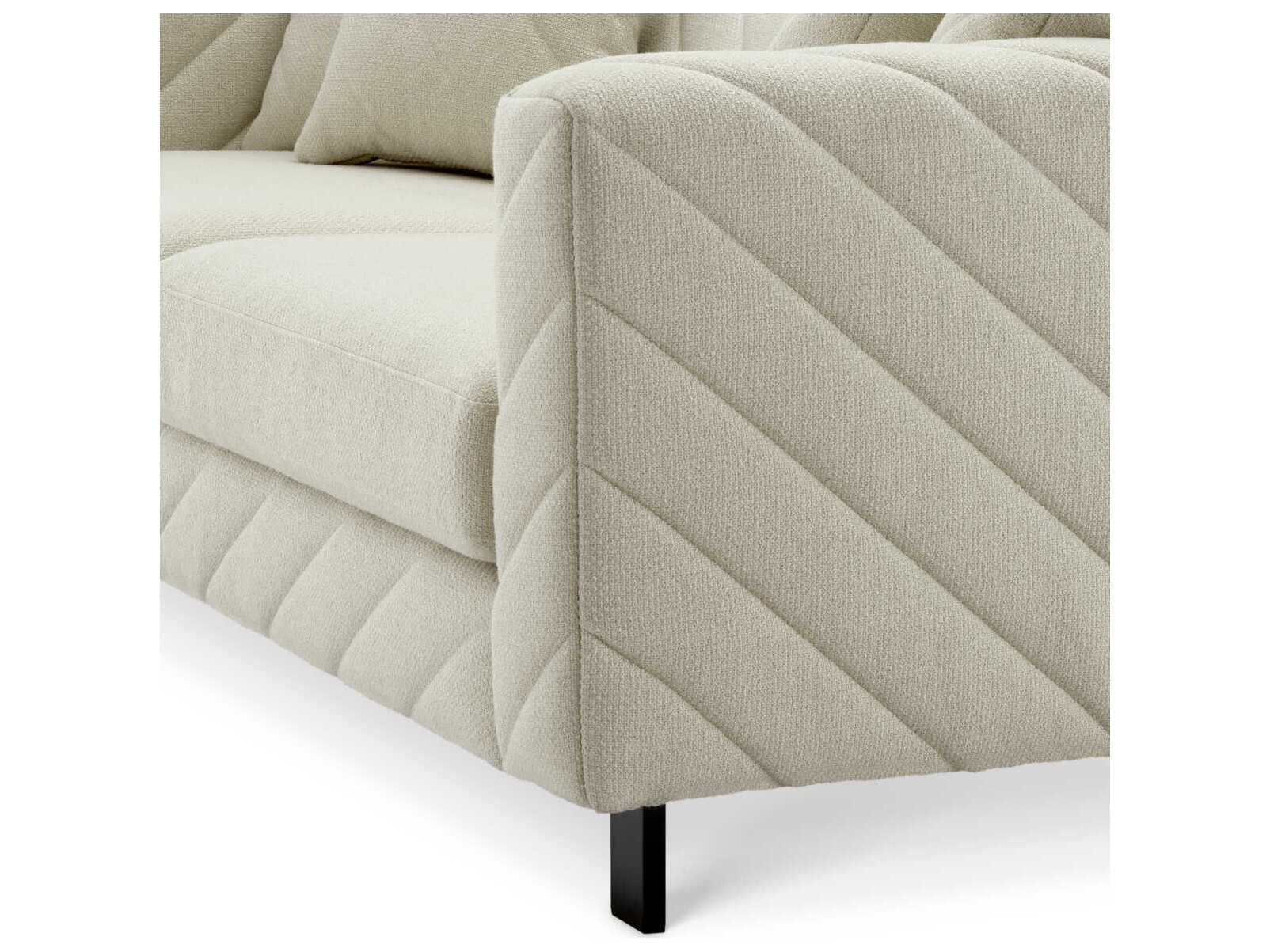 Eichholtz Avellino Reve Cream Black Feet Upholstered Sofa