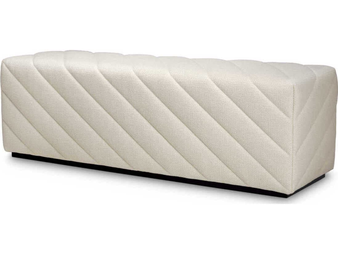 Eichholtz Avellino Reve Cream Black Base Upholstered Accent Bench