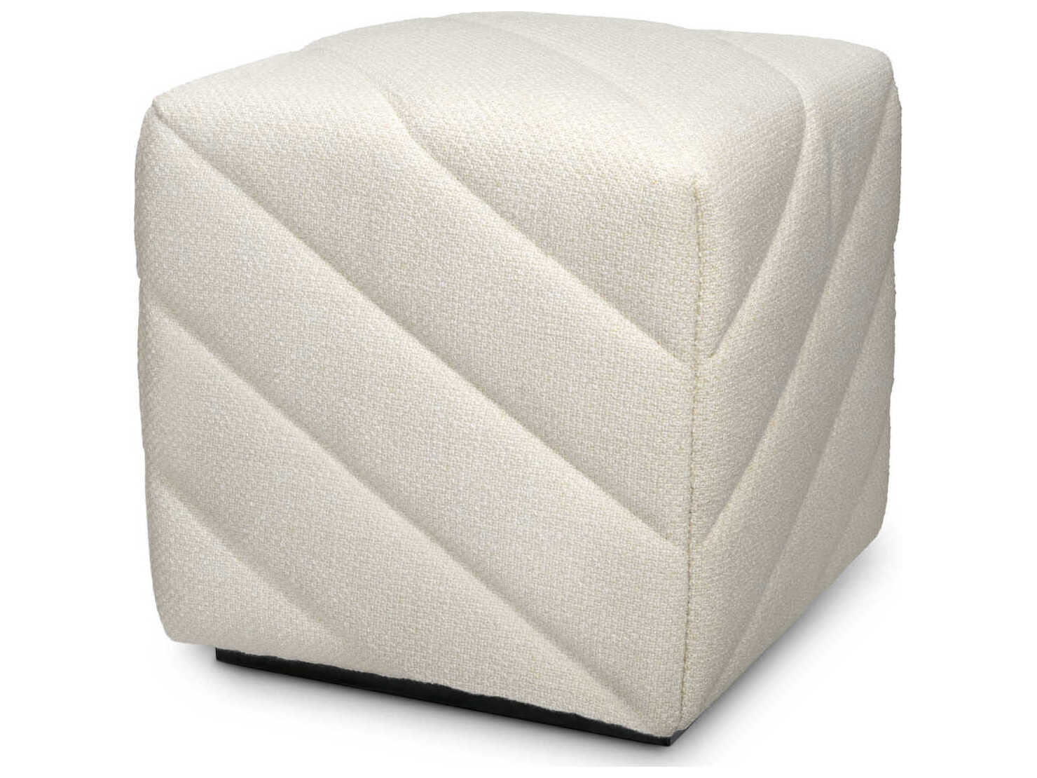 Eichholtz Avellino Reve Cream Black Base Upholstered Accent Stool