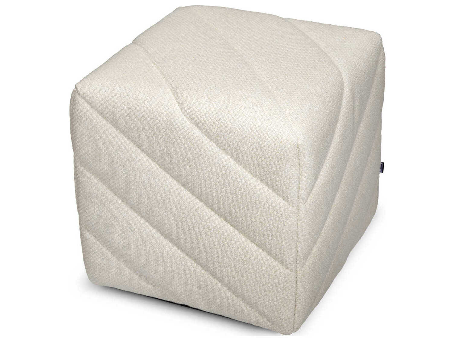 Eichholtz Avellino Reve Cream Black Base Upholstered Accent Stool