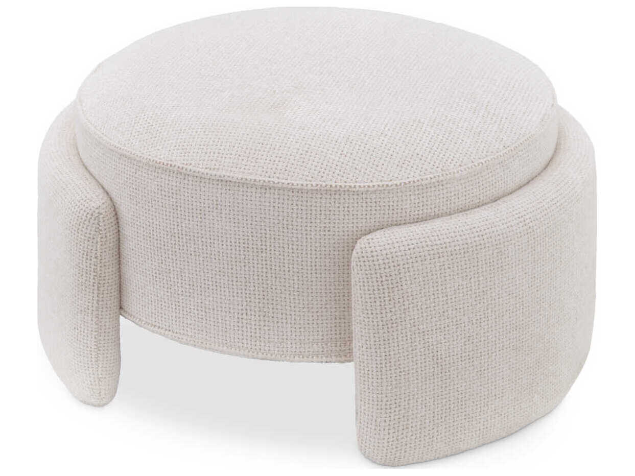 Eichholtz Ortega White Upholstered Accent Stool