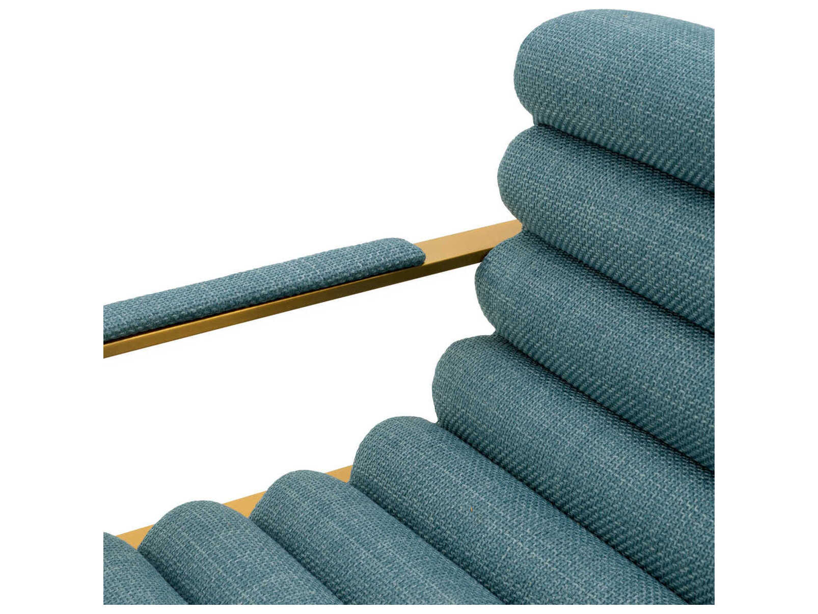 Eichholtz Olsen Brushed Brass Scalea Blue Upholstered Bar Stool